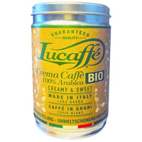 LUCAFFEE  TIN -CAFFE' BIO COFFEE BEANS -250 GR