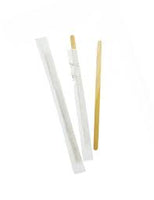 Individual BAMBOO stirrer with paper pack  14 cm -  500 pc