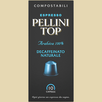 Pellini Top Arabica 100% Decaffeinato Naturale (Nespresso 37მმ თავსებადი) 